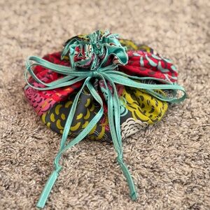 Floral Drawstring Travel Jewelry Pouch